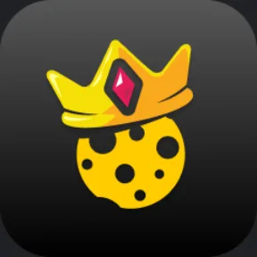 Icoon van de Kaasino web-app met kroon en kaas